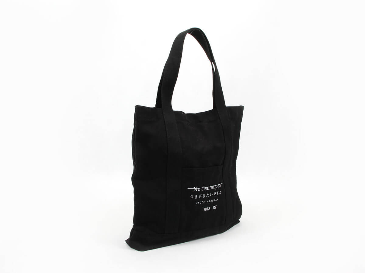 Black Canvas Bag with Long Hem - Newstep