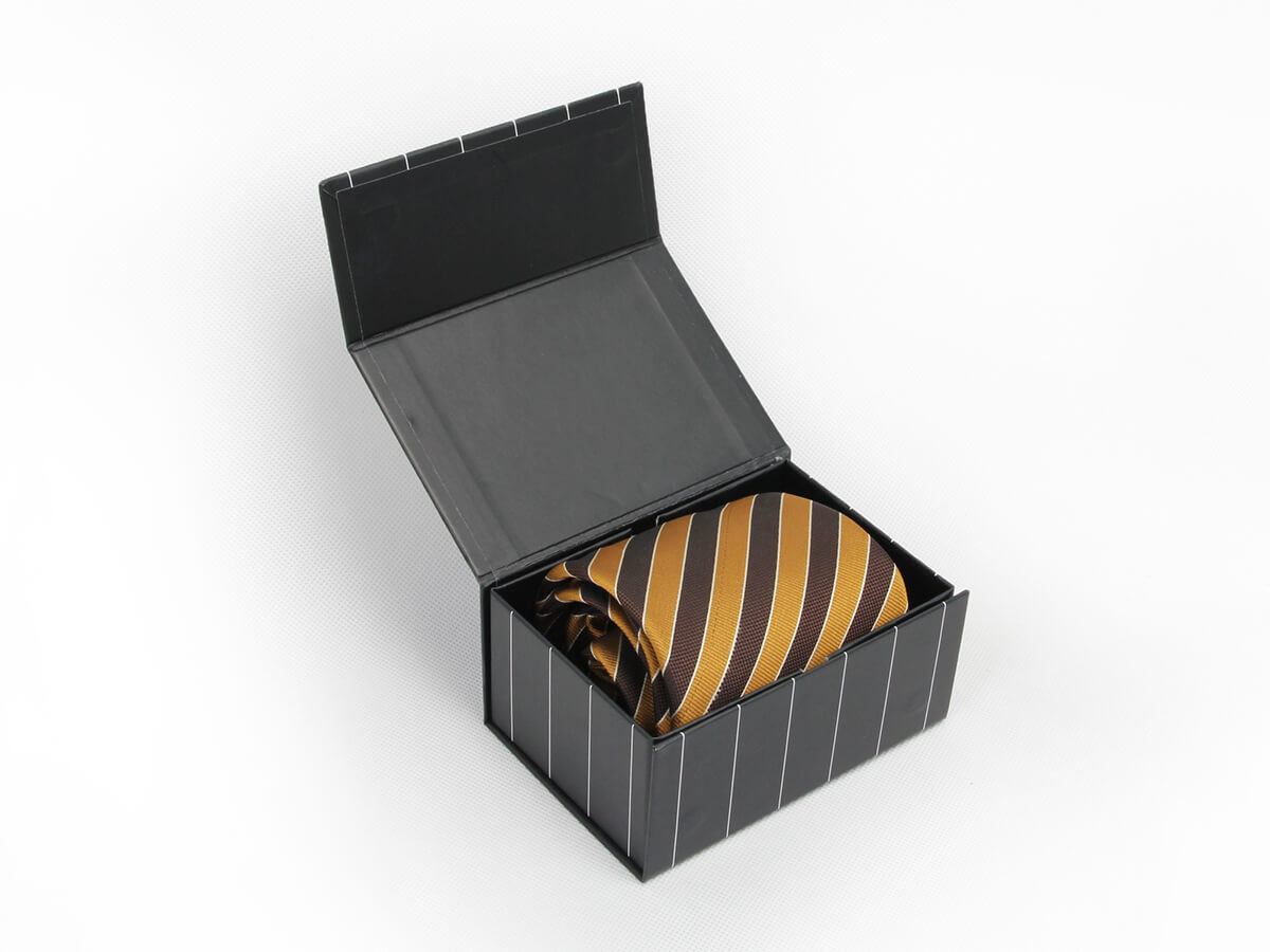 Men's Folding Necktie Box with Striped Print - Newstep