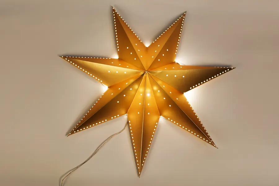 Windows Display Foldable Paper Star Prop With Light