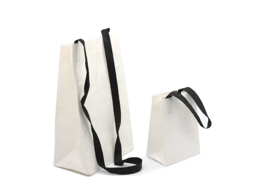 White Washable Wrinkles Kraft Paper Shopping Bags
